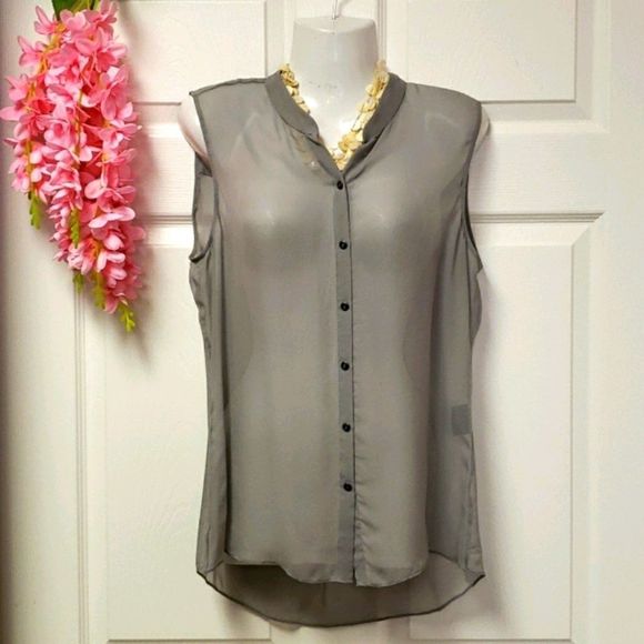 NWOT 💟 Tahari 100% SILK Sheer Blouse Top - Picture 1 of 11